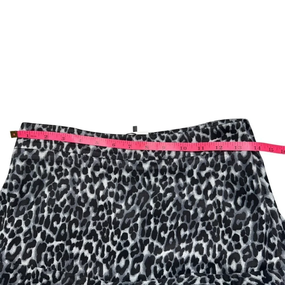 Zara Leopard Print Mini Skort Black/Navy Sz S NWT